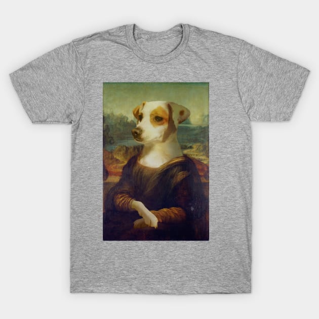 Mona Lisa Jack Russell T-Shirt by luigitarini